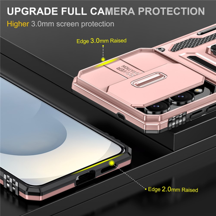 A-One Brand - Galaxy S25 Edge Mobilskal Kickstand Slide - Roséguld