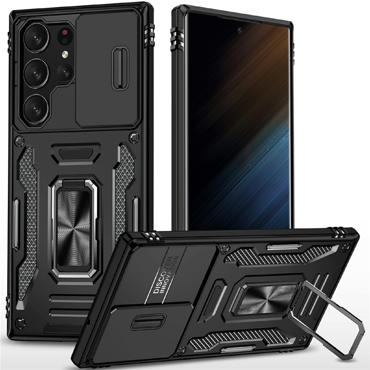 Galaxy S25 Ultra Mobilskal Kickstand Slide - Svart | 2353 | AlltMobil