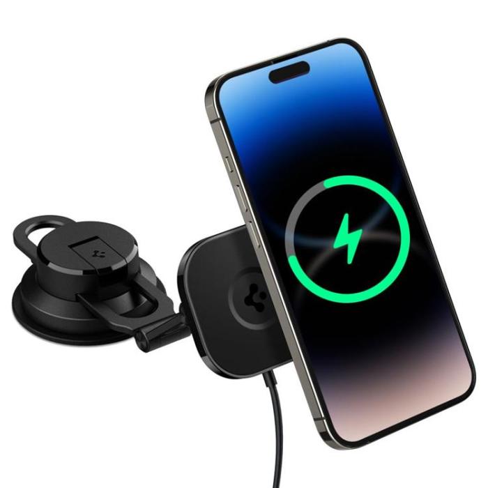 Spigen - Spigen Billhållare Och Billaddare Magsafe Onetap Pro - Svart