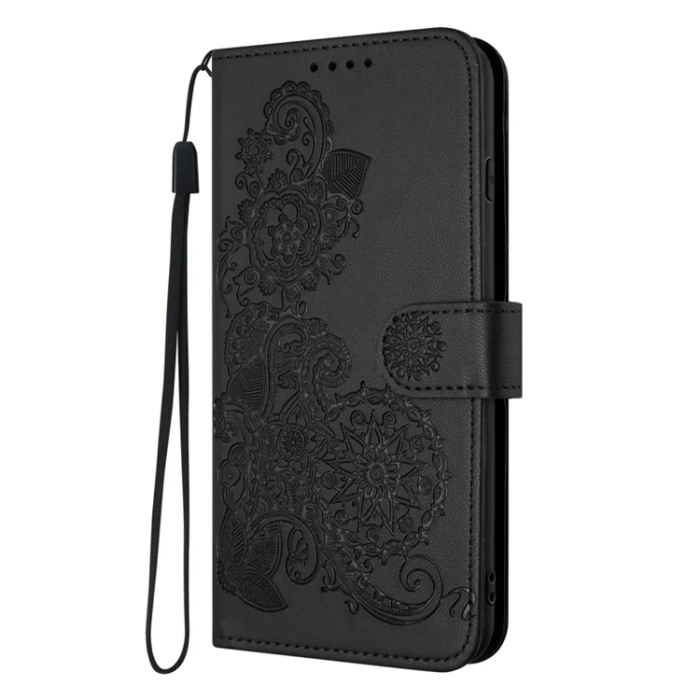 A-One Brand - iPhone 17 Pro Max Plånboksfodral Mandala Flower - Svart
