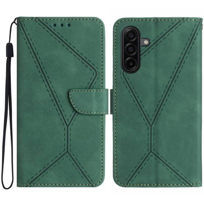 OEM - Mobilskal till Samsung Galaxy S26 Touch Lines Imprinted KonstLäder - Grön