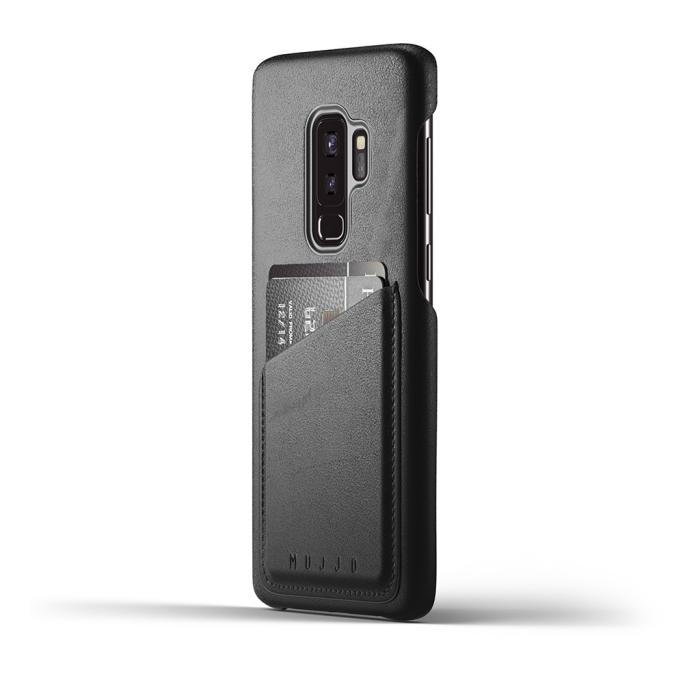 Mujjo - Mujjo läderfodral med kortficka till Samsung Galaxy S9 Plus - Svart