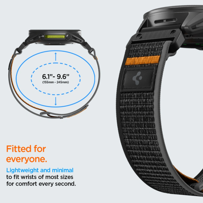 Spigen - Spigen Armband För Garmin Quickfit 22mm Active Athlex Air - Svart/Orange