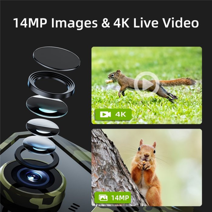 OEM - Solcellsdriven 4G-Jaktkamera med Vattentät PIR-nattseende HD F8