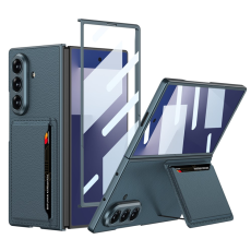 GKK - GKK Galaxy Z Fold 7 Mobilskal Korthållare Kickstativ - Grön