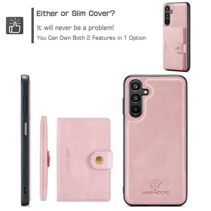 OEM - JEEHOOD Samsung Galaxy A15 4G/5G Mobilskal KonstLäder - Rosa