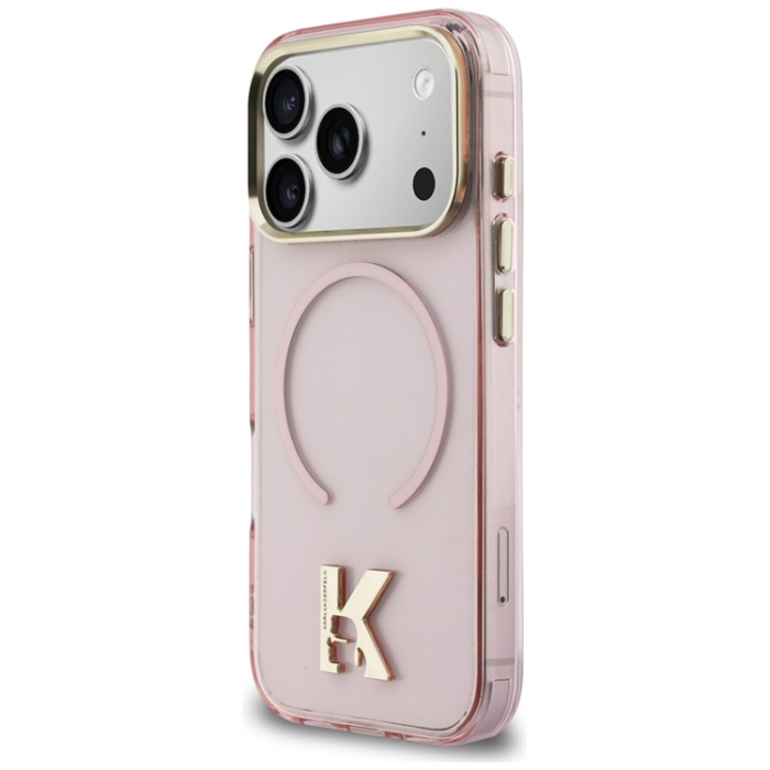 KARL LAGERFELD - Karl Lagerfeld iPhone 17 Pro Max Mobilskal Magsafe IML K Head Logo - Rosa