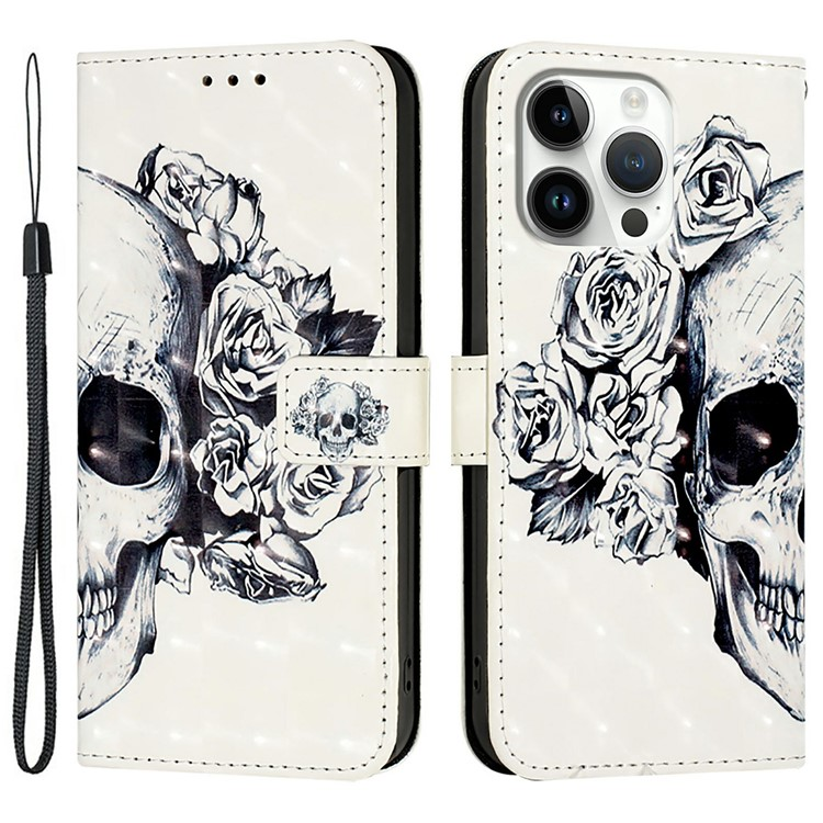 iPhone 16 Pro Plånboksfodral Printing Pattern Med Rem | 2353 | AlltMobil