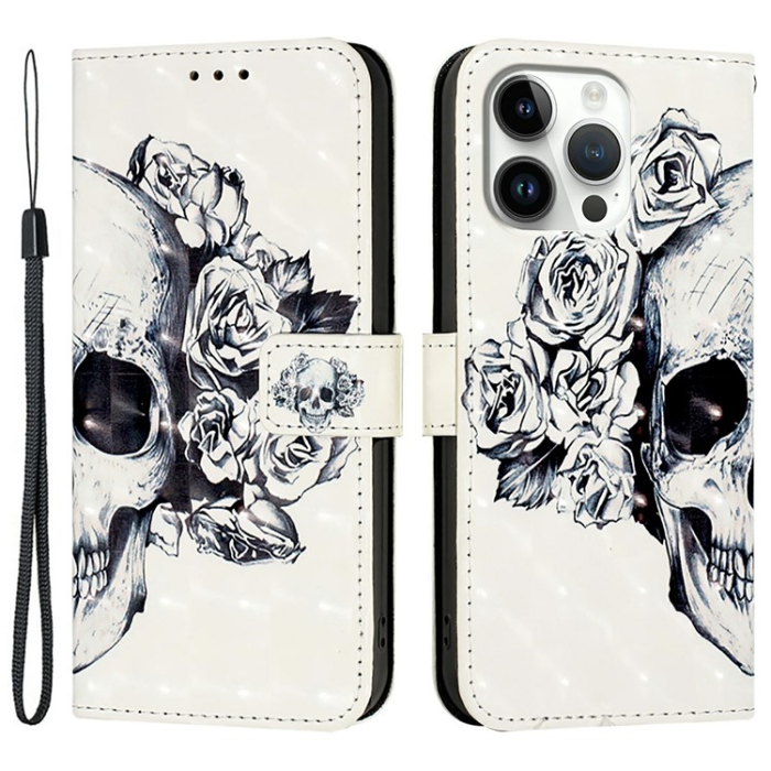 A-One Brand - iPhone 16 Pro Max Plånboksfodral Printing Pattern Med Rem