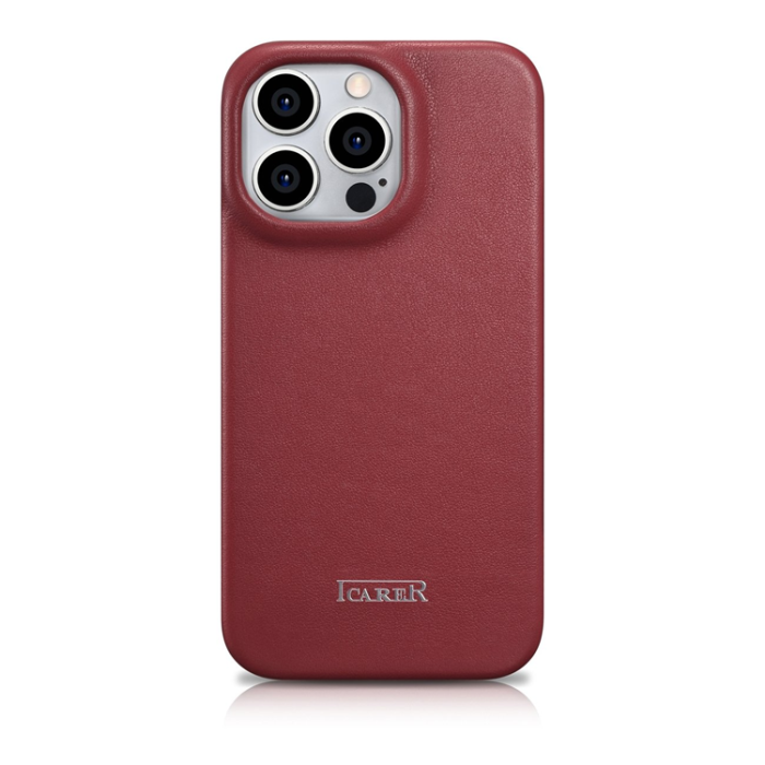 ICARER - iCarer iPhone 14 Pro Max Plånboksfodral MagSafe CE Äkta Läder