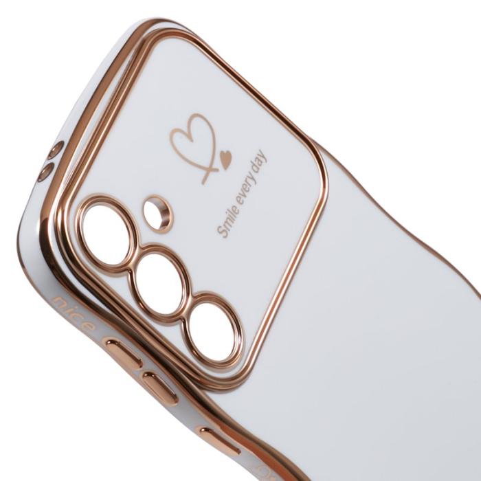 OEM - Love Hearts Mobilskal till Samsung Galaxy A55 5G TPU - Ivory Vit
