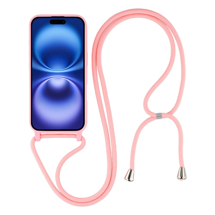 A-One Brand - iPhone 17 Mobilskal TPU Shockproof med Lanyard - Rosa