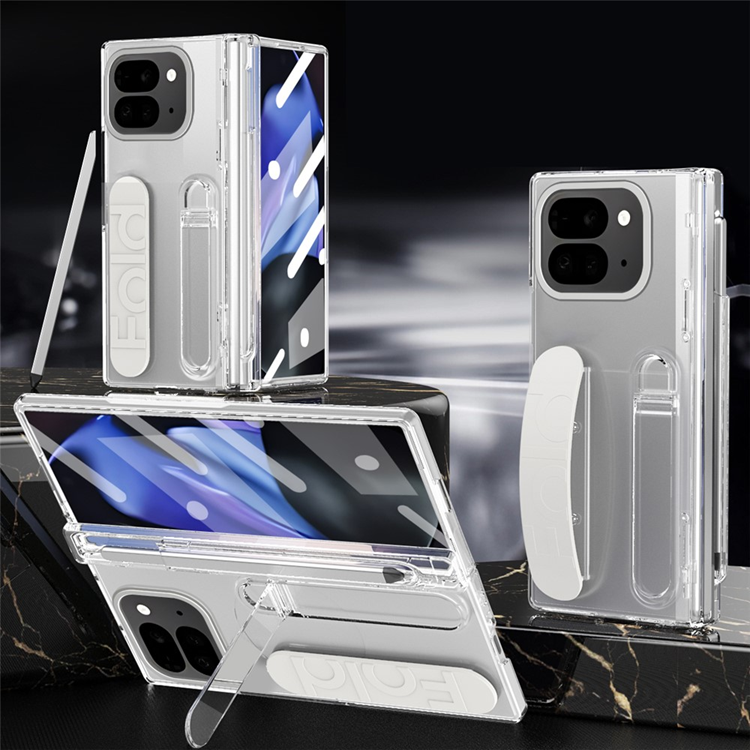 Google Pixel 10 Pro Fold Mobilskal Wristband Kickstand Hard PC - Transparent (Transparent) | 2353 | AlltMobil