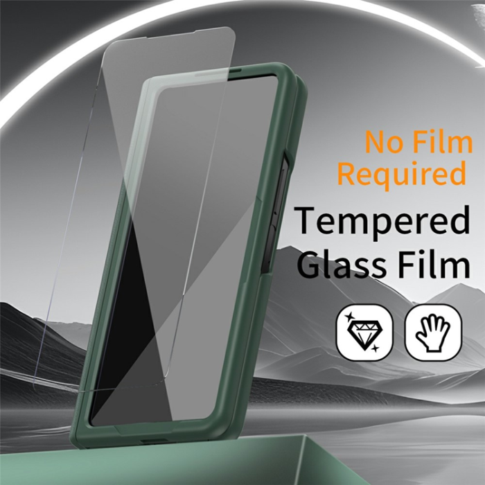 A-One Brand - Galaxy Z Fold 7 Mobilskal Kickstand Hard PC Anti-Drop - Grön