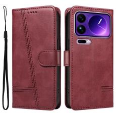 A-One Brand - Xiaomi 17 Pro Max Plånboksfodral T Shape Lines - Vinröd