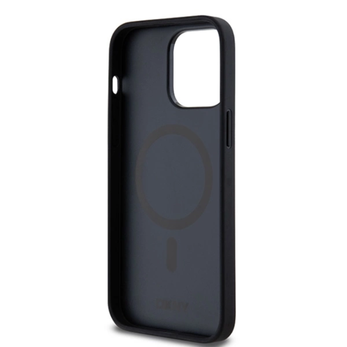 DKNY - DKNY iPhone 15 Pro Mobilskal Magsafe Läder Pattern Metal Logo