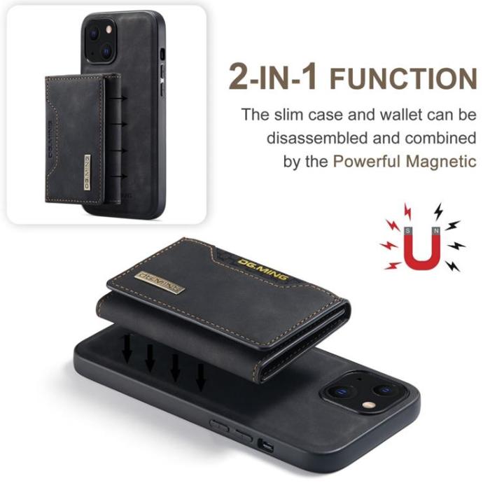DG.MING - DG.MING iPhone 14 Plånboksfodral M2 Detachable 2in1 - Svart