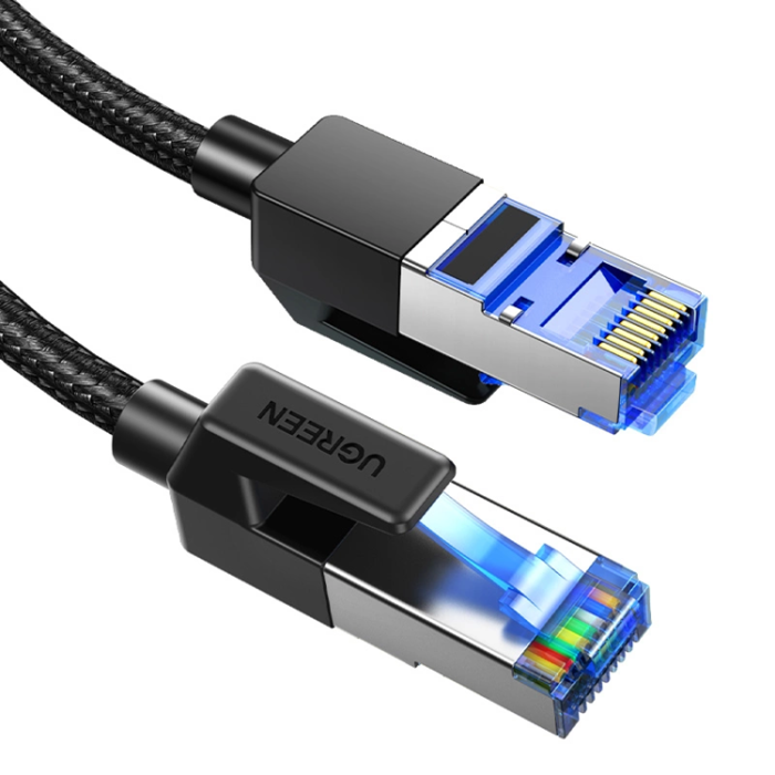 Ugreen - Ugreen Cat8 RJ45 Ethernet Nätverk Kabel 1.5m Copper Core - Svart