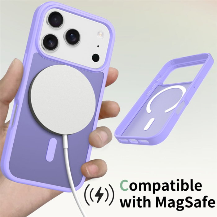 A-One Brand - iPhone 17 Pro Mobilskal MagSafe Acrylic Skin Touch - Lila