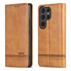 OEM - AZNS Samsung Galaxy S26 Ultra Pl&aring;nboksfodral Konstl&auml;der - Brun