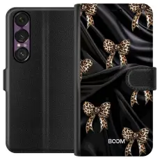 Gustaf - Pl&aring;nboksfodral till Sony Xperia 1 VII med Leopard Bow