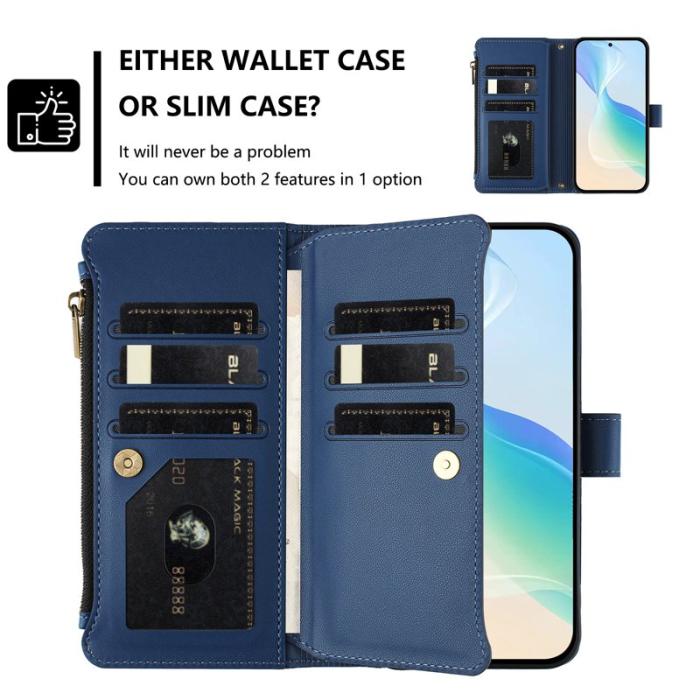 OEM - Samsung Galaxy A57 Plånboksfodral Konstläder 9 Kortfack - Blå