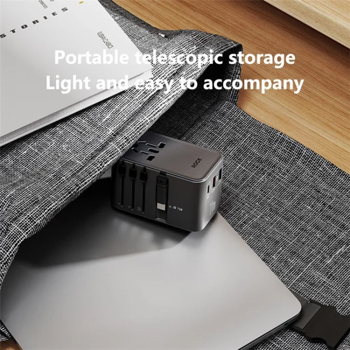 ROCK - ROCK Reseadapter 70W 2xUSB-A 1xUSB-C GaN