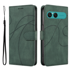 A-One Brand - Sony Xperia 10 VII Plånboksfodral Curved Line Läder - Grön