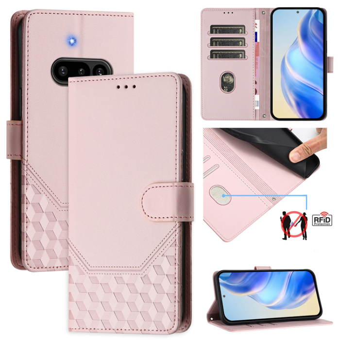 A-One Brand - Nothing Phone (3a) Plånboksfodral Imprinted Honeycomb RFID
