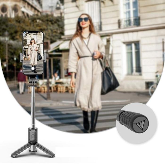 OEM - Combo Selfiestick Med Tripod och fjärrkontroll Bluetooth - Svart