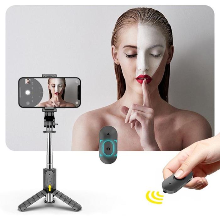 OEM - Combo Selfiestick Med Tripod och fjärrkontroll Bluetooth - Svart
