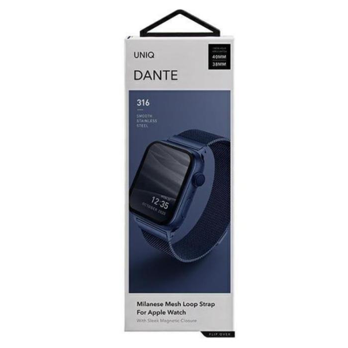 UNIQ - Uniq Apple Watch 4/5/6/7/SE (40/41mm) Armband Stainless Steel - Marine Blå