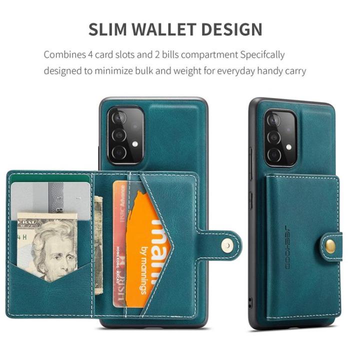 OEM - JEEHOOD Samsung Galaxy A52 4G/5G Mobilskal Konstläder - Blå