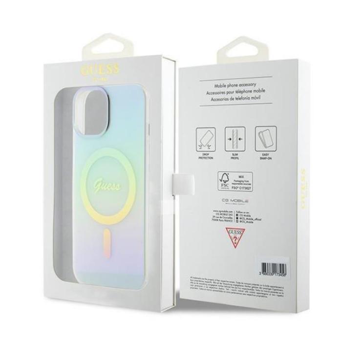 Guess - Guess iPhone 15 Plus Mobilskal Magsafe IML Iridescent - Turquoise