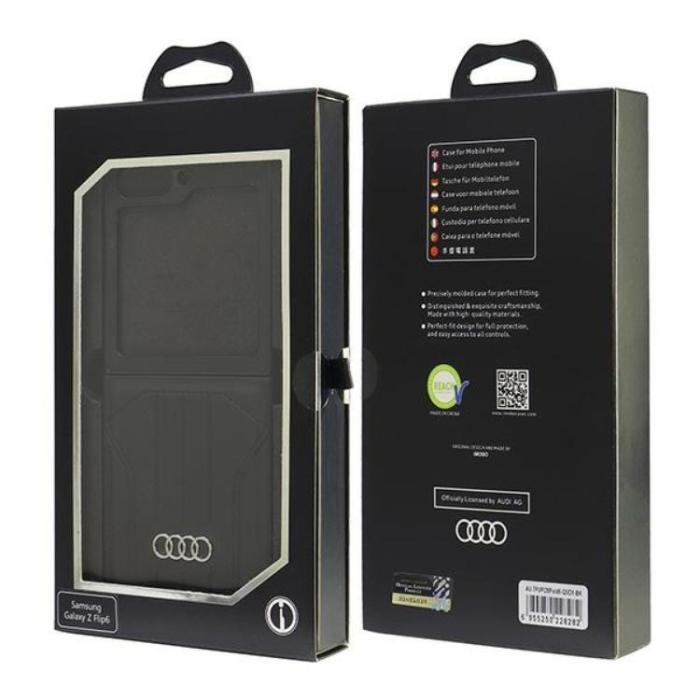 Audi - Audi Galaxy Z Flip 6 Mobilskal MagSafe Syntetiskt Läder - Svart