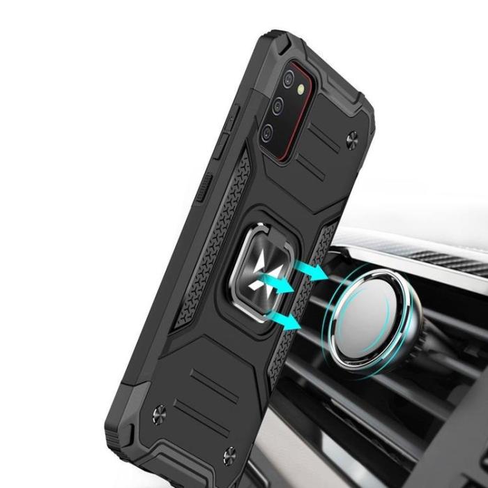 Wozinsky - Wozinsky Galaxy A03s Skal Ring Armor Hybrid Magnetic Holder - Svart
