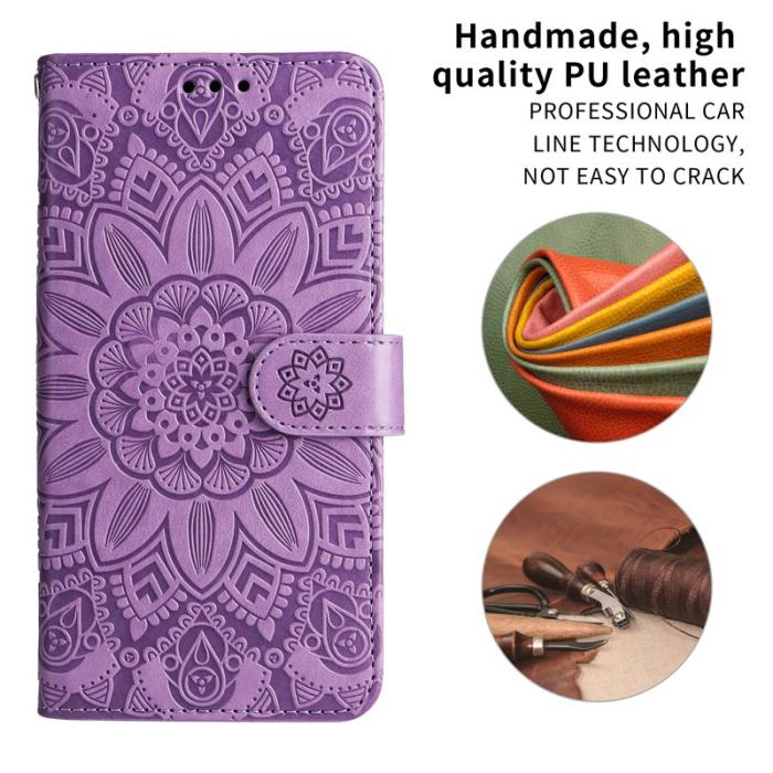 OEM - Samsung Galaxy S26+ Plånboksfodral Konstläder Blomtryck - Lila