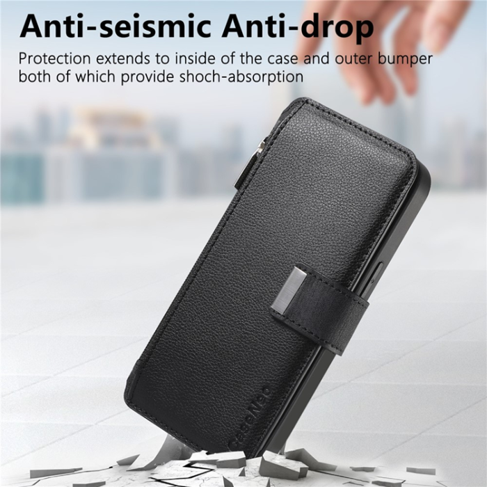 CASENEO - CASENEO MW-02 iPhone Air Plånboksfodral Konstläder - Svart