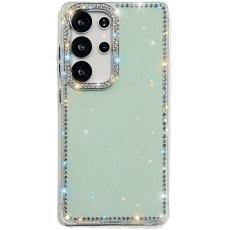 HAT PRINCE - Mobilskal till Samsung Galaxy S26 Ultra TPU + PC Glitterkant - Glitter Ljusgr&ouml;n