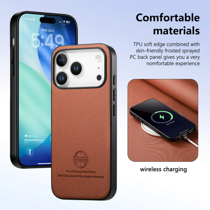 A-One Brand - iPhone 17 Pro Mobilskal Trasa Läder - Röd