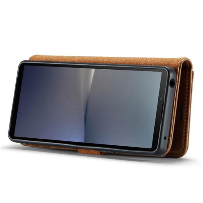 DG.MING - DG.MING Sony Xperia 10 V Plånboksfodral Äkta Läder 2in1 - Brun