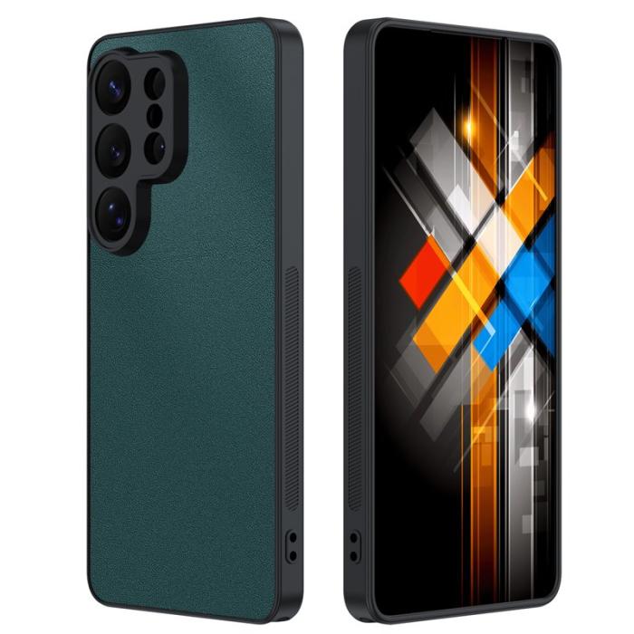 OEM - Mobilskal för Samsung Galaxy S26 Ultra Konstläder PC + TPU - Grön