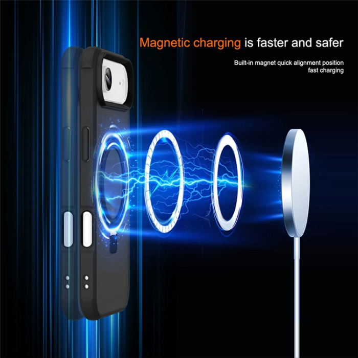A-One Brand - iPhone 17 Air Mobilskal MagSafe TPU+PC Kickstand - Svart