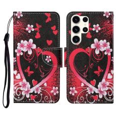 OEM - Mobilfodral f&ouml;r Samsung Galaxy S26 Ultra Konstl&auml;der - R&ouml;d hj&auml;rta