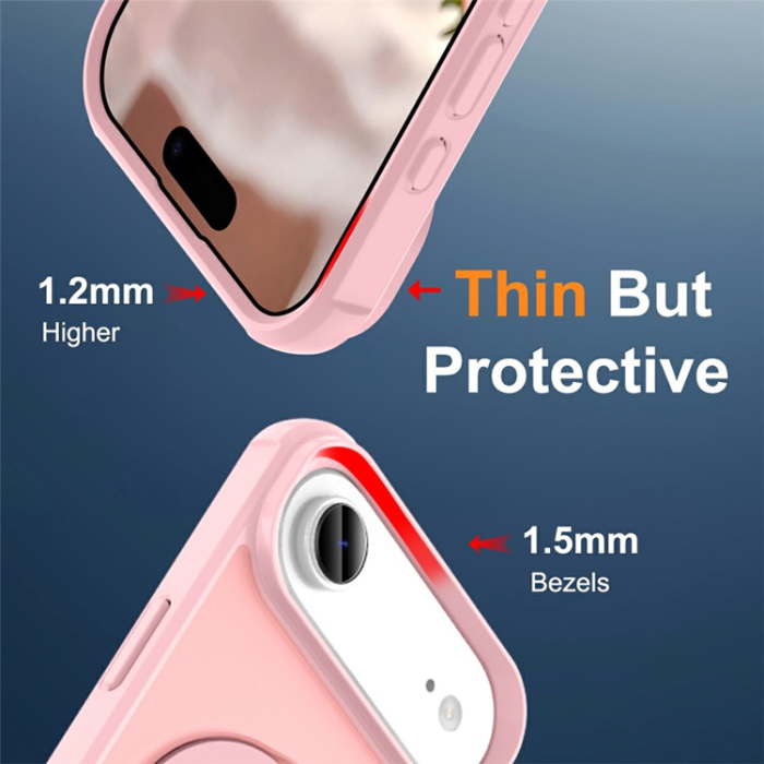 A-One Brand - iPhone 17 Air Mobilskal MagSafe TPU+PC Kickstand - Rosa