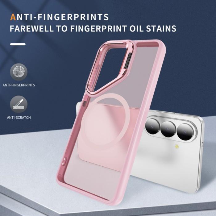 OEM - Mobilskal för Samsung Galaxy S26 Magnetiskt Plast Kickstand - Transparent Rosa
