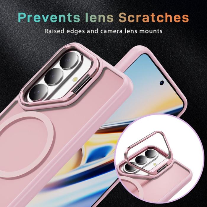 OEM - Mobilskal för Samsung Galaxy S26 Magnetiskt Plast Kickstand - Transparent Rosa