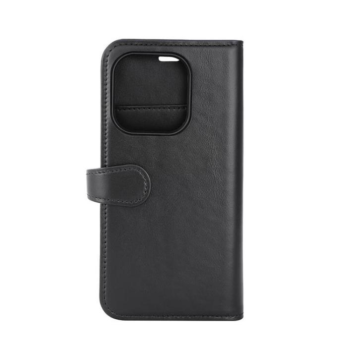 BUFFALO - BUFFALO äkta läder iPhone 15 Pro Plånboksfodral 3 Kort Magsafe - Svart
