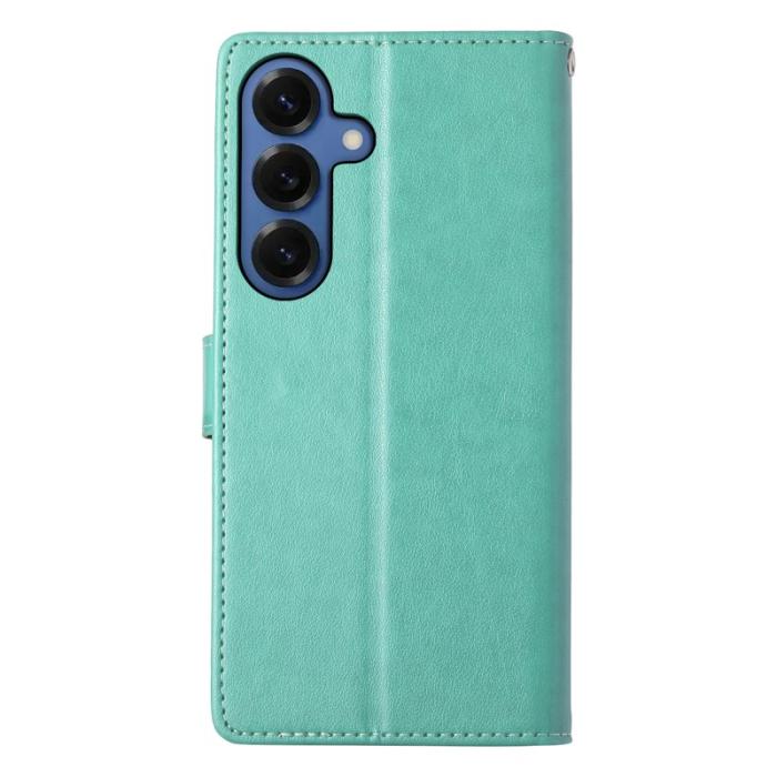 OEM - Samsung Galaxy S26 Plånboksfodral Fjäril Blommönster Konstläder - Grön