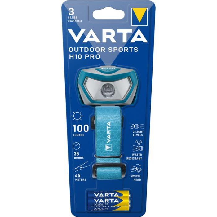 VARTA - Varta Pannlampa Outdoor Sports H10 Pro - Blå